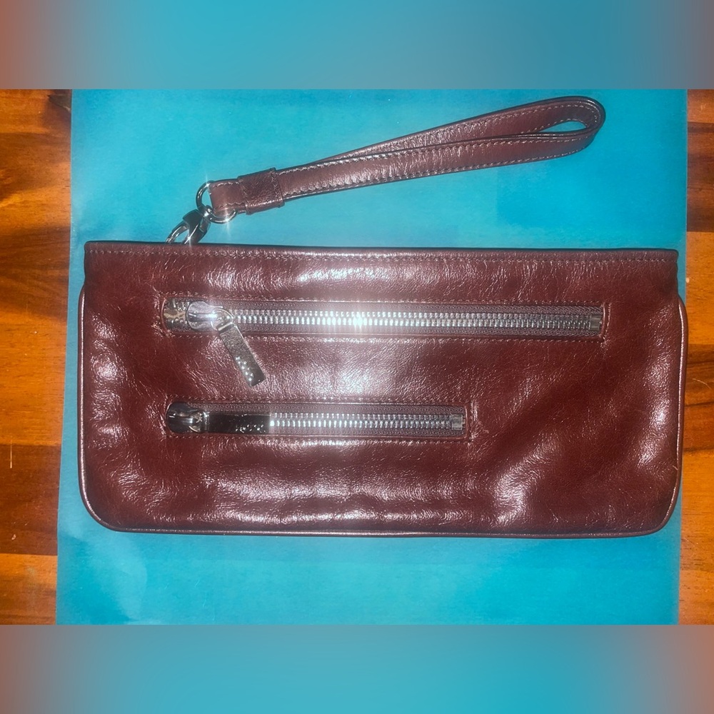Hobo International Dark Brown Wristlet w/ Double Zipper Detail, Very Nice!!!